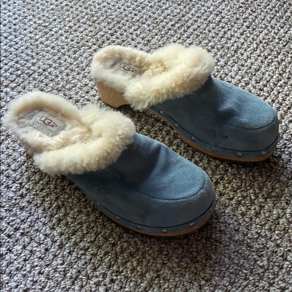 Blue Ugg Clogs. Size 8